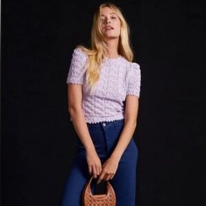 By Anthropologie Pointelle Sweater Tee